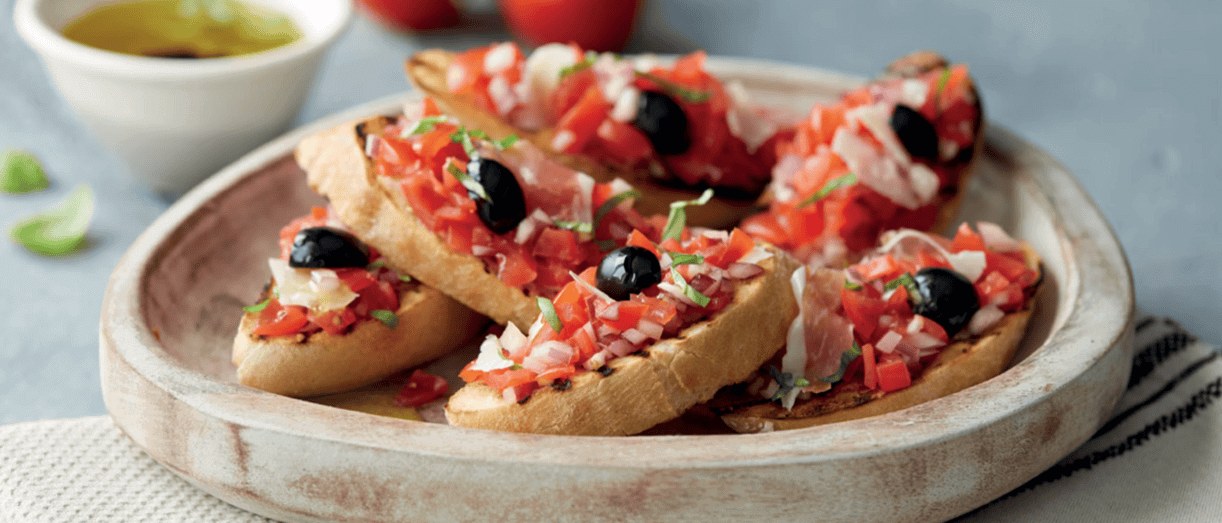 Bruschetta with tomatoes.